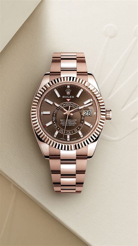 rolex sky dweller 42mm everose gold watch replica|rolex sky dweller dials.